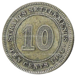 10 центов 1926 года Стрейтс Сетлментс