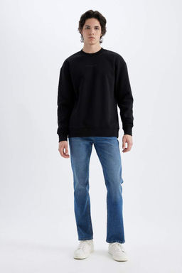 Толстовка свободного кроя с круглым вырезом и принтом - Defacto фото 2