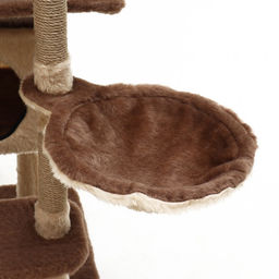 Комплекс для кошек, 77×90×163 см, разборный, с когтеточкой, 8 уровней, бежевый