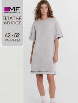 Платье женское серое с обработкой эйсид серый acid wash +печать1 152585 - Mark formelle фото 7