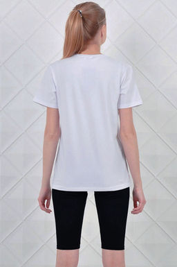 Арт. 5728 Костюм с велосипедками 42-50 (5 шт) Цвет:верх- белый, низ- черный - Калинка фото 3