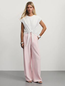 Широкие брюки с защипами из вискозы / Zarina