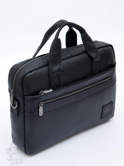 Портфель мужской кожаный 11011Z black Zinimsk