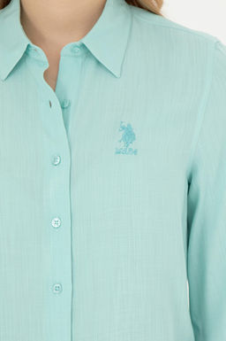 Женская рубашка зеленого цвета с длинным рукавом - U.s. polo assn фото 14