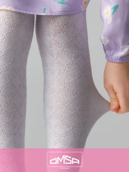 АКЦИЯ! 12A11-1 с ажурным рис. Колготки детские хлопок OMSA  фото 3
