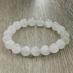 Браслет "Классика" натуральный лунный камень прозрачный (Индия) 10мм, длина 17см