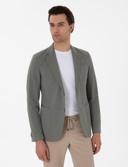 Haki Slim Fit Spor Ceket