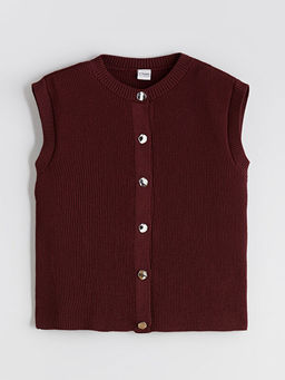 Bisiklet Yaka K?z ?ocuk Triko Yelek