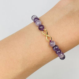 Браслет из Аметиста со вставкой бесконечность