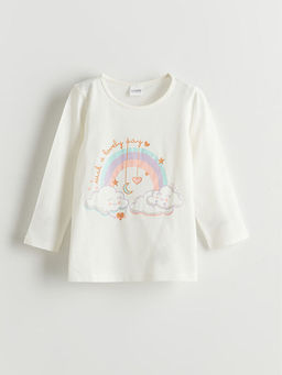 Bisiklet Yaka Bask?l? K?z ?ocuk Pijama Tak?m?