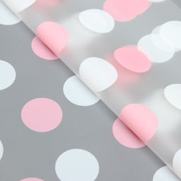 Цена за 20 шт. Пленка для цветов, Горохи, белый- розовый, 56 х 56 см - UPAK LAND фото 2