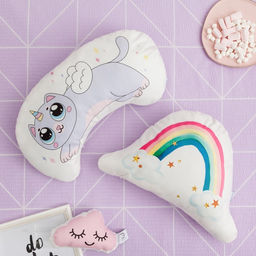 Подушка декоративная Крошка Я Радуга, 51х30 см, велюр, 100%п/э - Этель фото 2