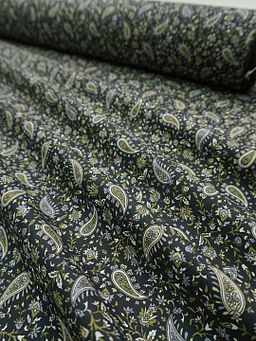 Импорт. хлопок Восточный бутон цв.черный, ш.1.5м, хлопок-100%, 100гр/м.кв