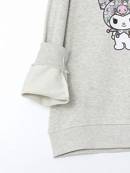 Bisiklet Yaka Kuromi Bask?l? K?z ?ocuk Sweatshirt