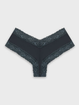 Цена за 2 штуки! Трусы бразилиана женские серые с кружевом - Mark formelle фото 8