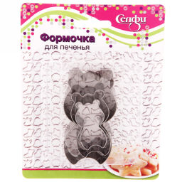 Цена за 5 шт. Форма для выпечки печенья 3шт "Панда"