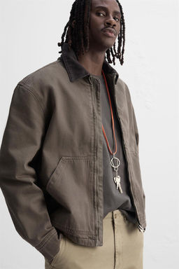 CONTRAST COLLAR JACKET - Zara фото 13