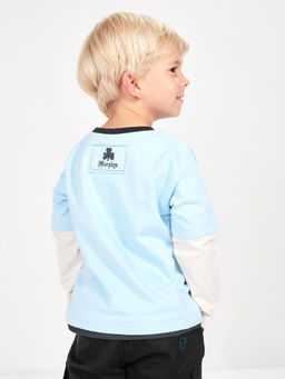 Толстовка для мальчика UD 0227 беж/голуб - Mini maxi фото 2
