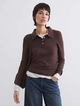 Polo Yaka Kad?n Triko Kazak