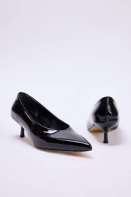 Siyah Rugan Kad?n 4 cm Kitten Topuklu Ayakkab? TAKSS26TO00036 - Trendyolmilla фото 2