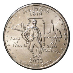 25 центов (1/4 доллара) 2003 года D США Штаты и территории Иллинойс