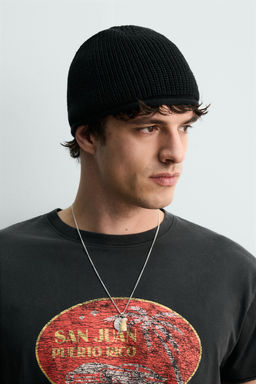 GORRO PUNTO 100% LINO / Marino