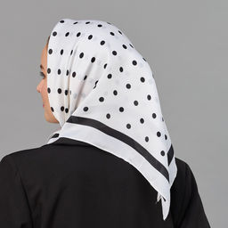 Платок 68х68 Горошек, цвет белый - Мастерская ПОКРОВ фото 5