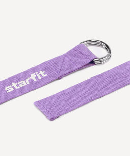 Ремень для йоги STARFIT YB-100 180 см, хлопок, фиолетовый пастель  фото 3