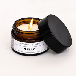 Ароматическая свеча в банке «Табак», соевый воск, 12 г
