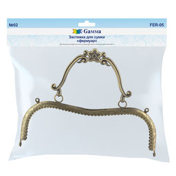 Gamma FER-05 Застежка для сумки фермуар 20.5 x 7 см 5 х 1 шт. №02 под состаренную бронзу