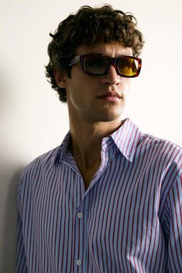 CAMISA REGULAR FIT RAYAS CONTRASTE / Rayas - Zara фото 5
