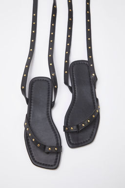 Trendyol Shoes Siyah Trok Tasl? Bilekten Baglamal? Kad?n Parmak Aras? Sandalet TAKSS25SD00048 - Trendyolmilla фото 5