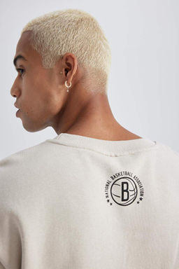 DeFactoFit Толстовка из плотной ткани NBA Brooklyn Nets стандартного кроя с круглым вырезом  фото 5