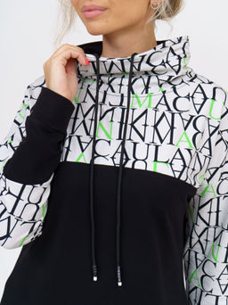 920 Платье "Черный/буквы/зеленый"