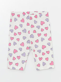 Beli Lastikli Bask?l? K?z Bebek K?sa Tayt