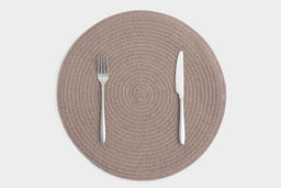 Салфетка под приборы, 38 см, полипропилен, круглая, песочно-коричневая, Matera - Anna lafarg фото 6