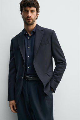 CAMISA REGULAR FIT LINO - LYOCELL / Marino - Zara фото 5