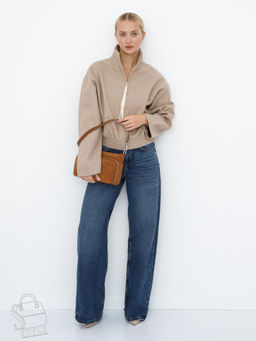 Сумка женская кожаная 8200PEF brown Polina&Eiterou  в Новосибирске