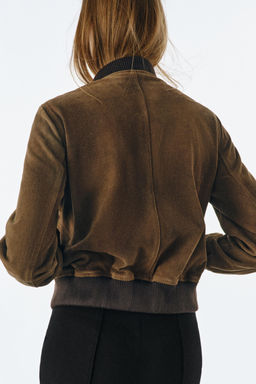 100% SUEDE LEATHER BOMBER JACKET ZW COLLECTION LIMITED EDITION - Zara фото 21