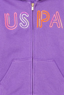 Детская сиреневая базовая толстовка с капюшоном Неожиданная скидка в корзине - U.s. polo assn фото 4