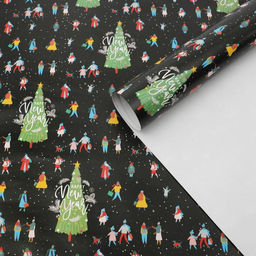 Цена за 10 шт. Бумага упаковочная глянцевая Зимняя прогулка, 70 х 100 см