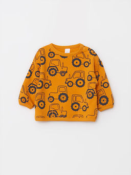 Bisiklet Yaka Uzun Kollu Bask?l? Erkek Bebek Sweatshirt ve Pantolon 2li Tak?m - Waikiki фото 2