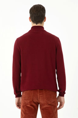 Свитер мужской U. S. Polo Assn базовый бордово-красный из хлопка - U.s. polo assn фото 12