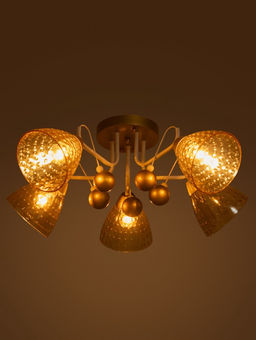 Люстра 12233/5, 5хE27, 60 Вт, золото/белый