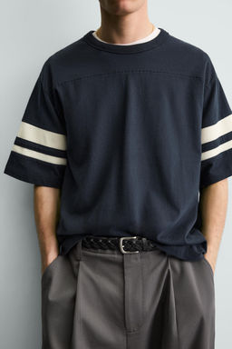 CAMISETA RELAXED FIT BANDAS / Marino - Zara фото 5