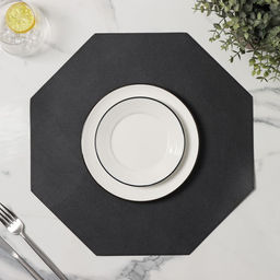 Цена за 6 шт. Салфетка кухонная Тэм, 3838 см, цвет чёрный, восьмиугольник