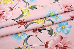 Штапель Цветущая долина цв.нежно-розовый, ш.1.45м, вискоза-100%, 100гр/м.кв - Купава фото 12