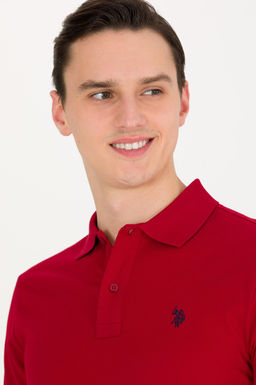 U. S. Polo Assn / Мужская бордово-красная базовая футболка с воротником-поло - U.s. polo assn фото 14