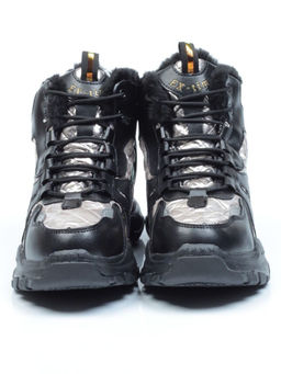 04-8525-3 BLACK Ботинки зимние женские (искусственные материалы)