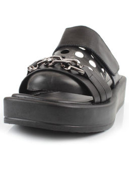 08-PEAG16-2 BLACK Босоножки женские (натуральная кожа)